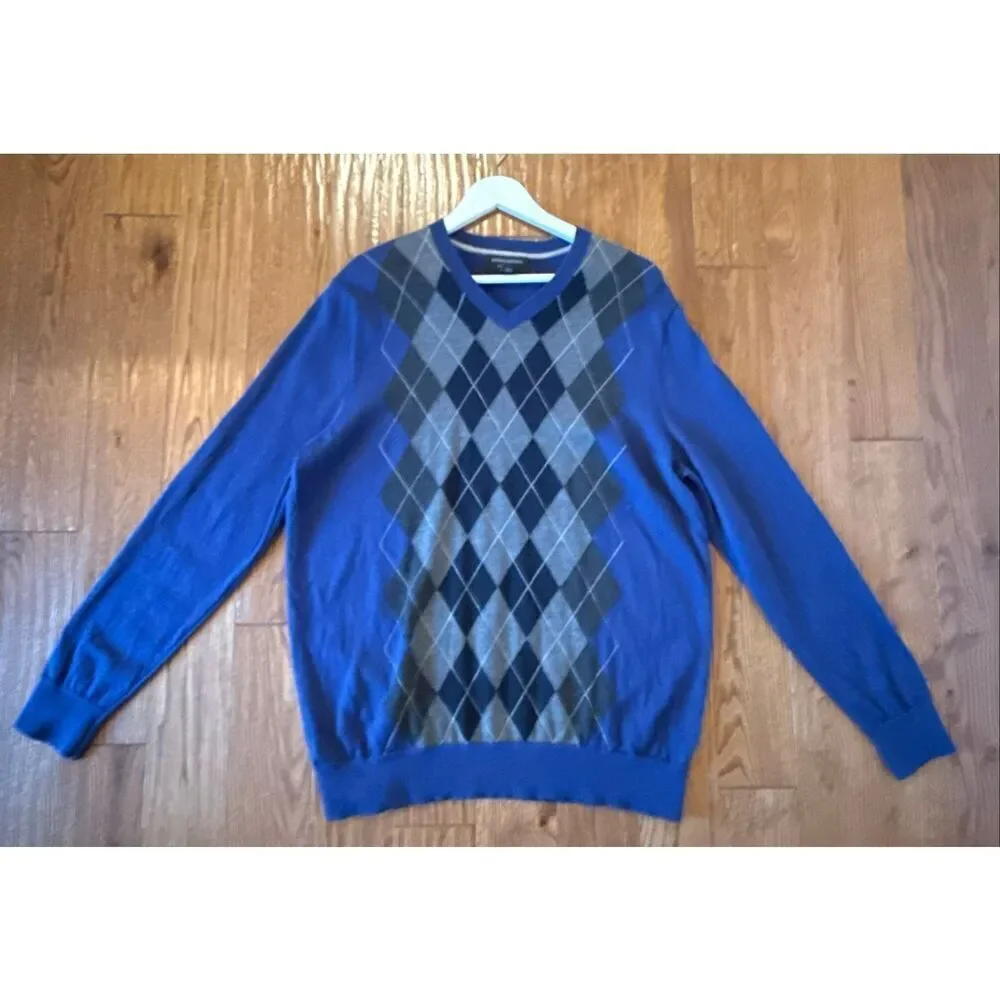 Banana Republic 100% merino wool argyle sweater XL